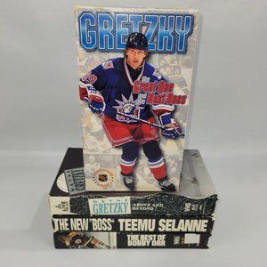 VHS NHL Wayne Gretzky Teemu Selanne Bobby Orr Vintage Hockey 4 VHS Video Tapes